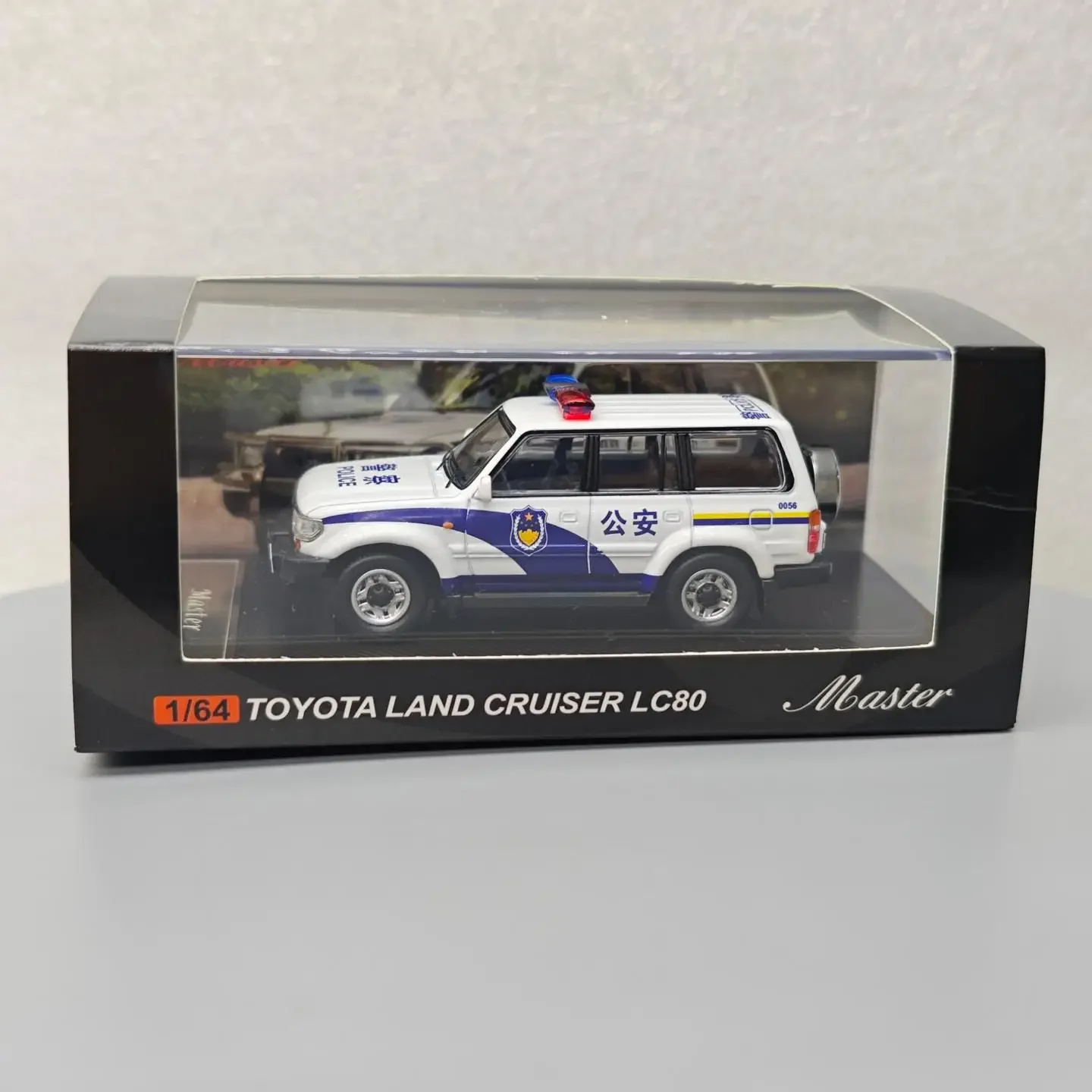 1:64 Land Cruiser LC80 Police Simulation Alloy Mini Car Model Collection Gift Toy