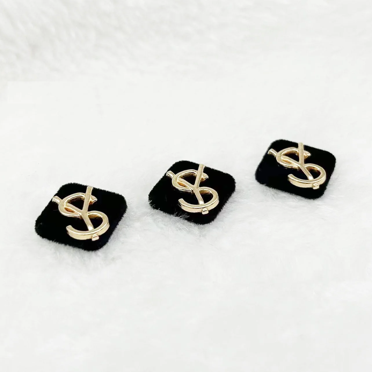 10PCS Metal hand-sewn buttons square flocked sweater knit jacket placket accessories buttons DIY clothing accessories