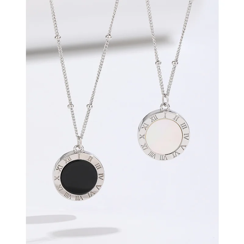 

Dawn's Jewel Roman Numerals Pendant Necklace For Women 925 Sterling Silver Niche Design Sweater Chain Premium Sense Clavicle