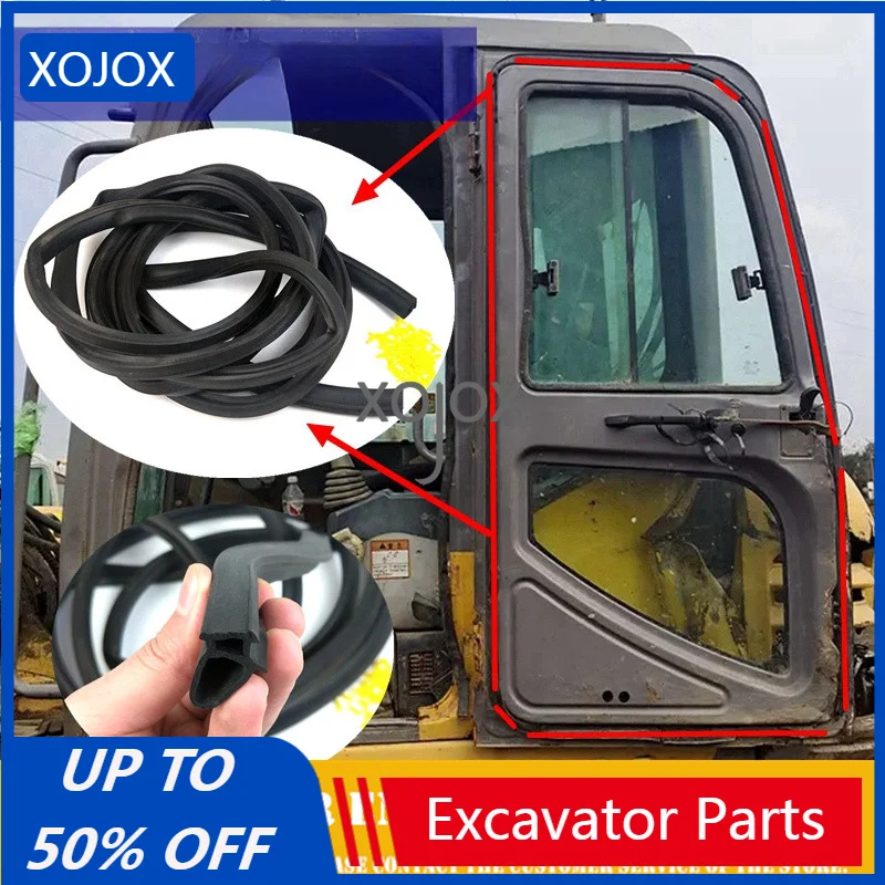 XOJOX For XCMG XE80 85 200 210D 230C 370C-642976771954 door sealing rubber strip Leather strip pressing excavator accessories