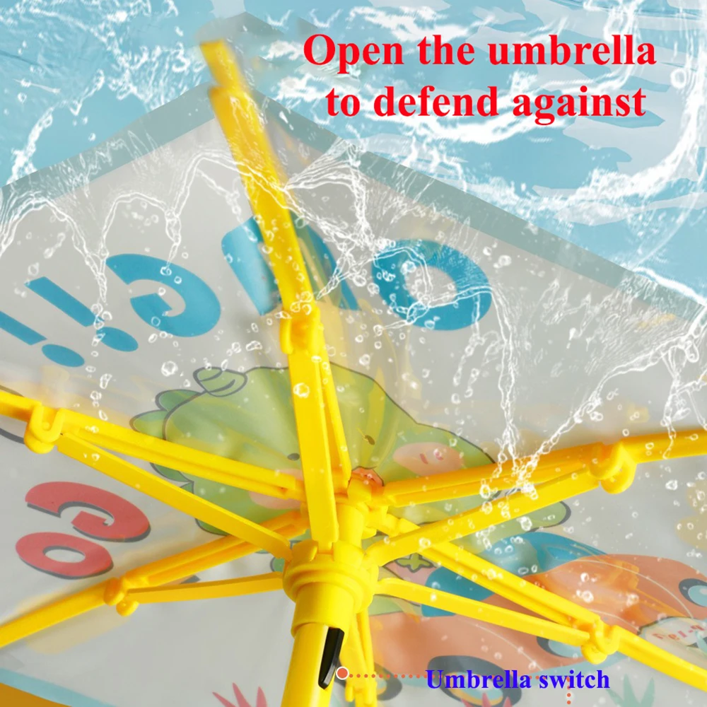 1 قطعة الأطفال الكرتون مظلة مدفع المياه مع وظائف هجوم الدفاع الاطفال آمنة في الهواء الطلق شاطئ بركة حفلة الصيف رذاذ ألعاب مياه #5