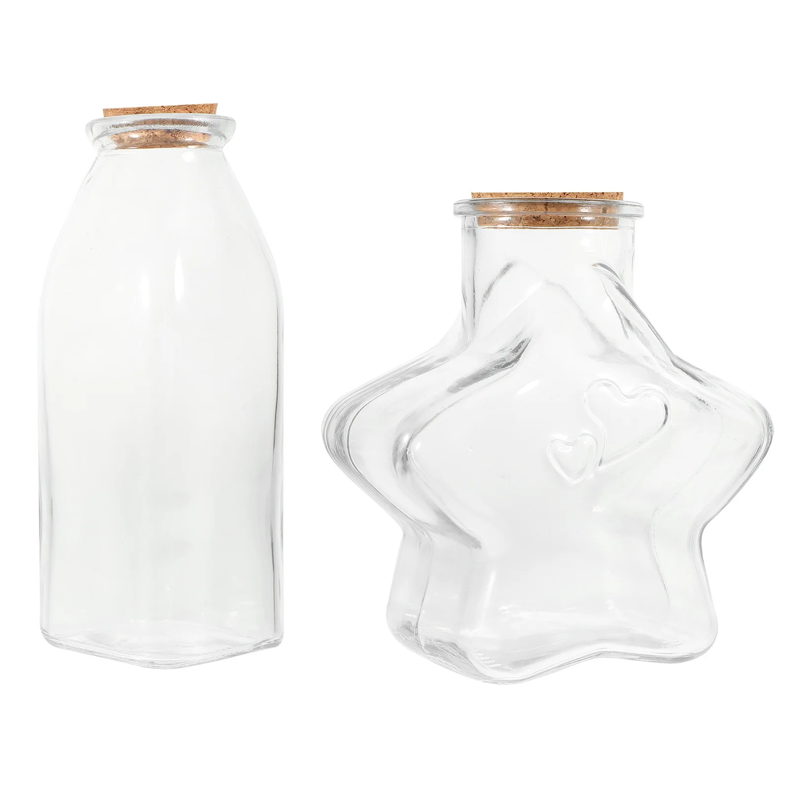 

2Pcs DIY Wishing Bottles Transparent Glass Jars for Sand and Wish Paper Wishing Bottle Glass Jars Origami Craft Bottle