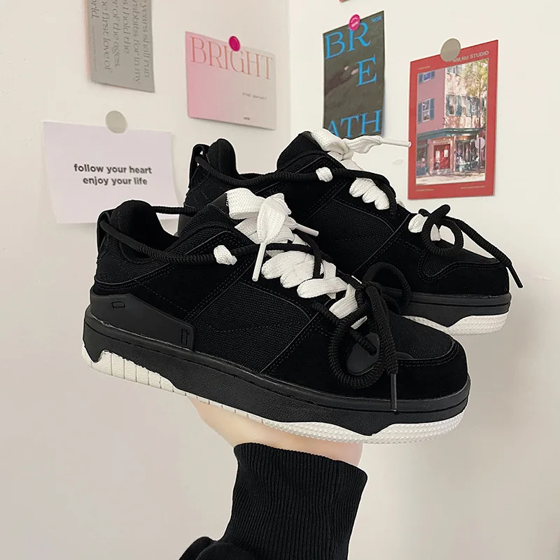 

Мужские кроссовки Повседневная обувь на шнуровке Весенний тренд Мужская обувь на платформе Пара уличных кроссовок Дизайнерская женская вулканизированная обувь