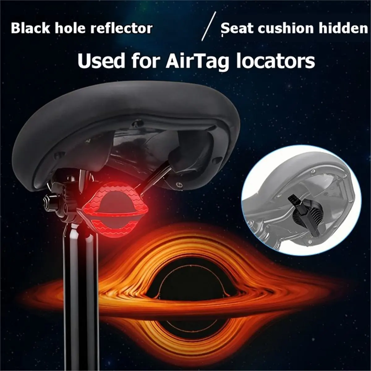B21B Bicycle Hidden Positioner Bracket for Anti-Theft Reflective Taillight Bracket MTB Road Bike Seat Tube Bracket A