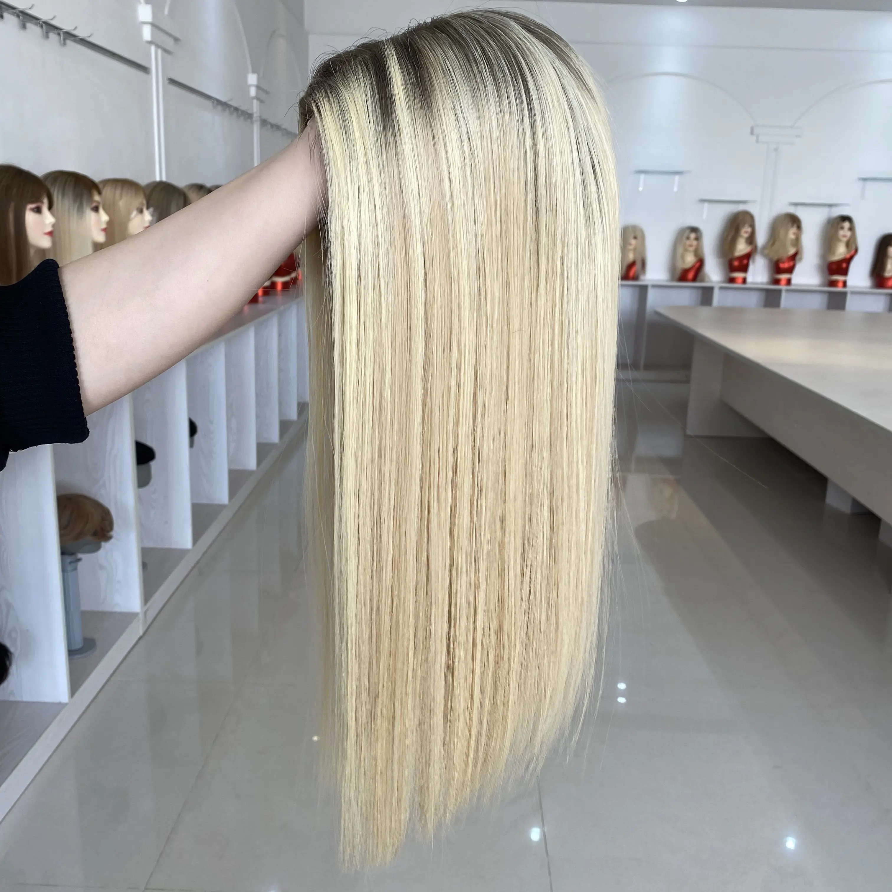 

New Arrival Human Hair Wig #sbT18/sbT60 Color 20inch Mono Base Wig For White Women Ombre Blonde Raw Virgin European Hair Wigs