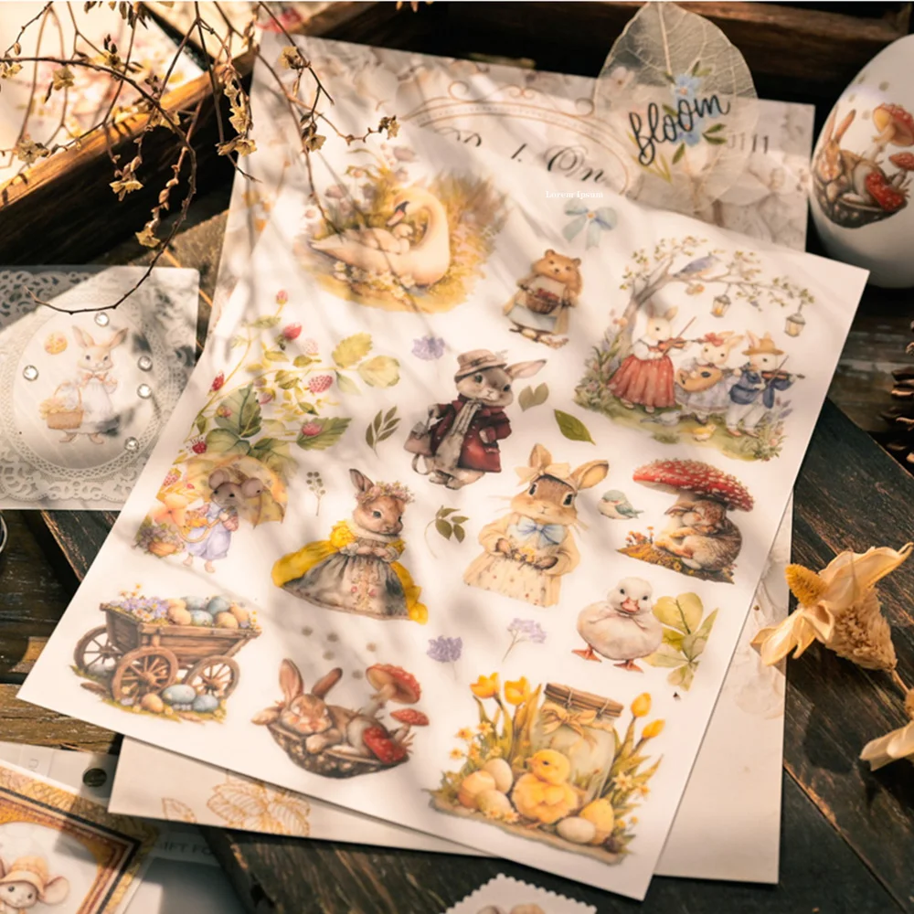 KSCRAFT 3 sheets A5 Cute Rub On Sticker Scrapbooking Junk Journal Crafts Transfer Stickers DIY Photo Albums Decorative
