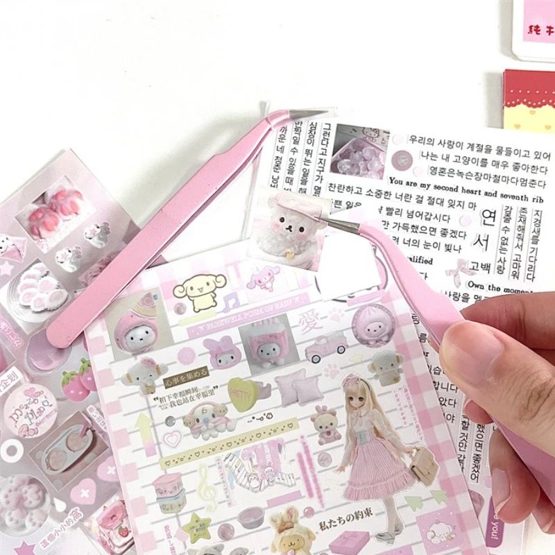 1 pezzo Pinzette In Acciaio Inox Anti-Slip Rosa Colorato Pinzette Artigianali Sicker Graffetta FAI DA TE Decor Scrapbook Ufficiale Strumenti