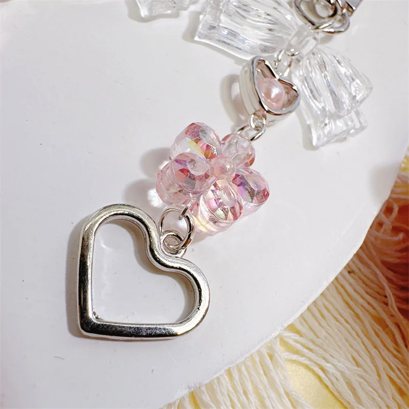 1/2 قطعة الحلو الوردي Bowknot زهرة سلاسل الهاتف متعددة نمط لفتاة أزهار لطيفة ستار شريط لتعليق الهاتف المحمول اسهم الهاتف المفاتيح