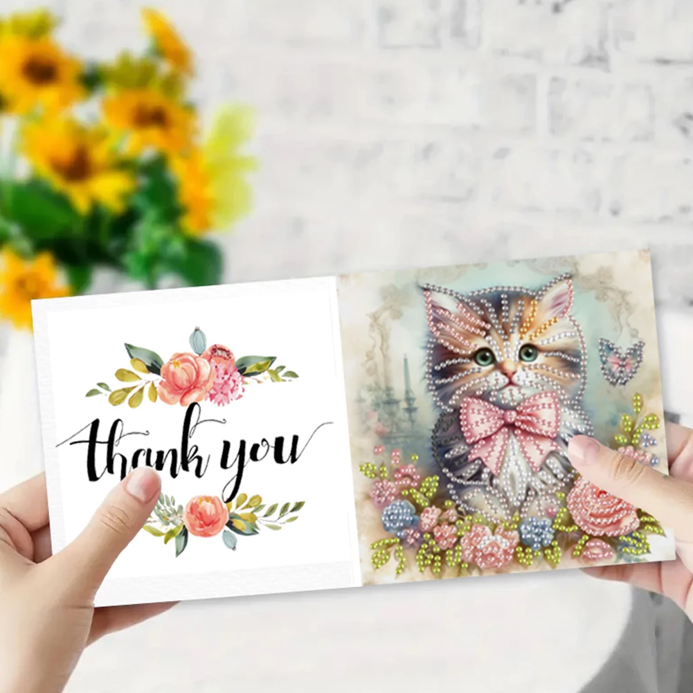 6 stuks ballet dieren geloof DIY diamant schilderij wenskaart strass borduurwerk kunst ambachtelijke kaarten kit verjaardagscadeau voor vriend