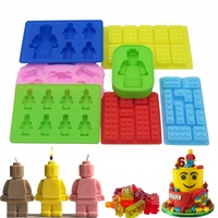 New Robot Silicone Candle Mold Block Silicone Mold Chocolate Ice Cube Tray DIY Cupcake Topper Creative Birthday Party Decoration