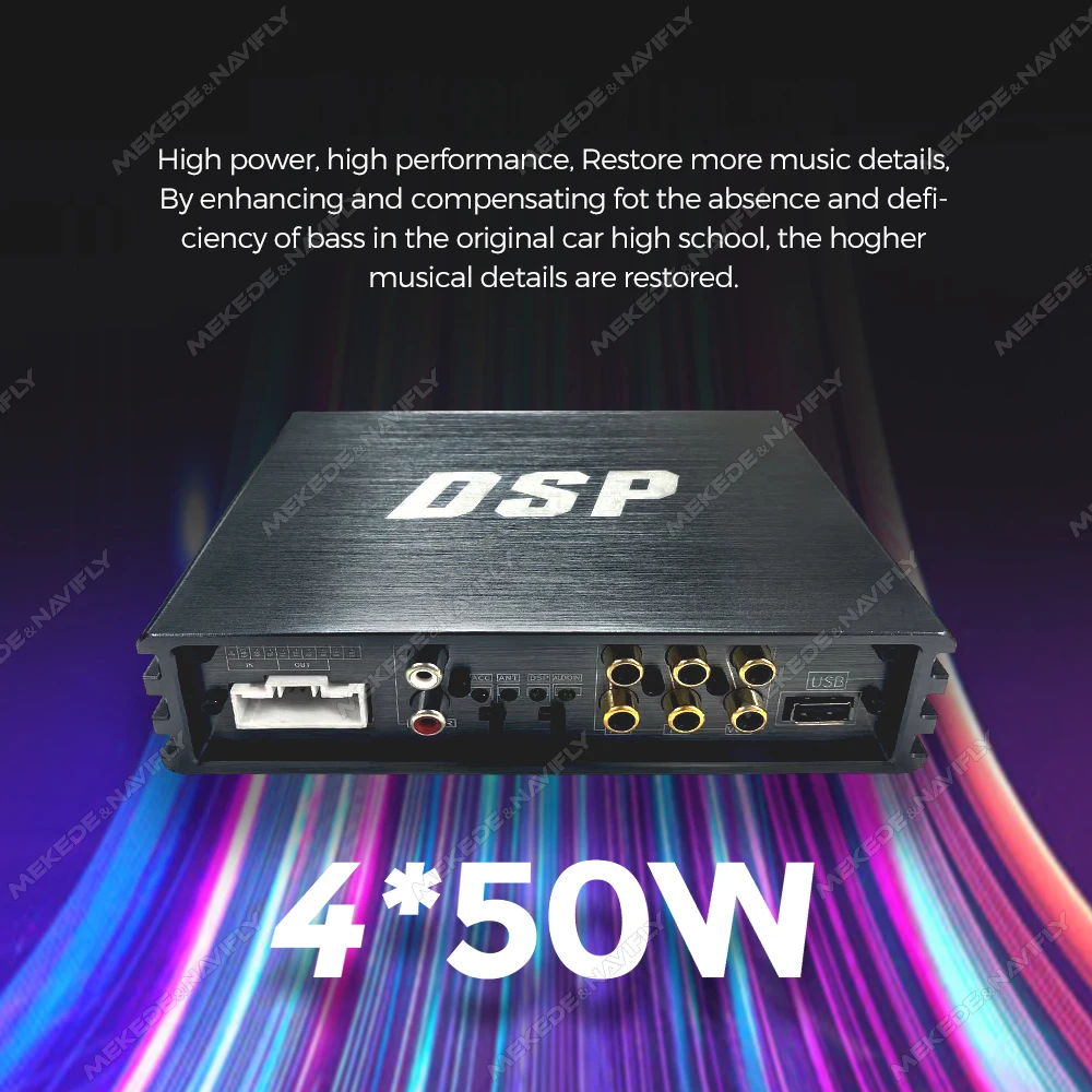 EU-Lager Auto-DSP-Verstärker 32EQ Auto-Audio-Lautsprecher für Android-Bildschirm Spezieller Verstärker BT 5.1 Mobile APP Klangfeld-Positionierung 4*50W