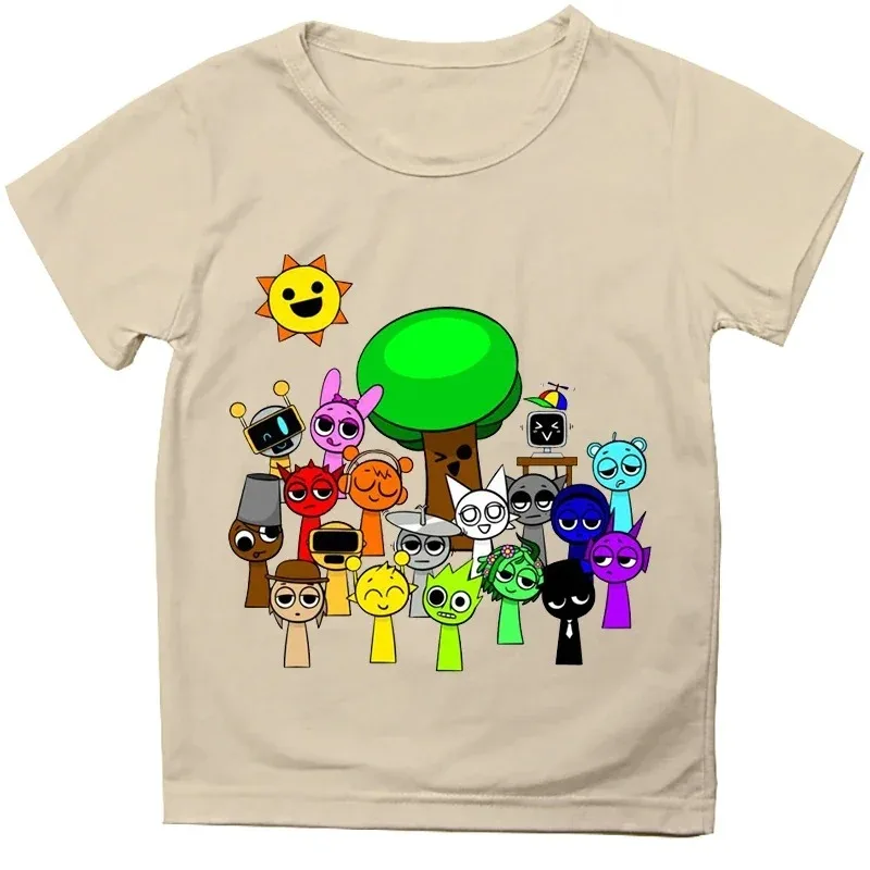 Lustige Sprunki T-Shirts für Jungen und Mädchen, Sommer-Kurzarm-T-Shirts, Kinder-Cartoon-Incredibox-Spiel-T-Shirt, Sprunki Kinderkleidung, Oberteile – Detail 8