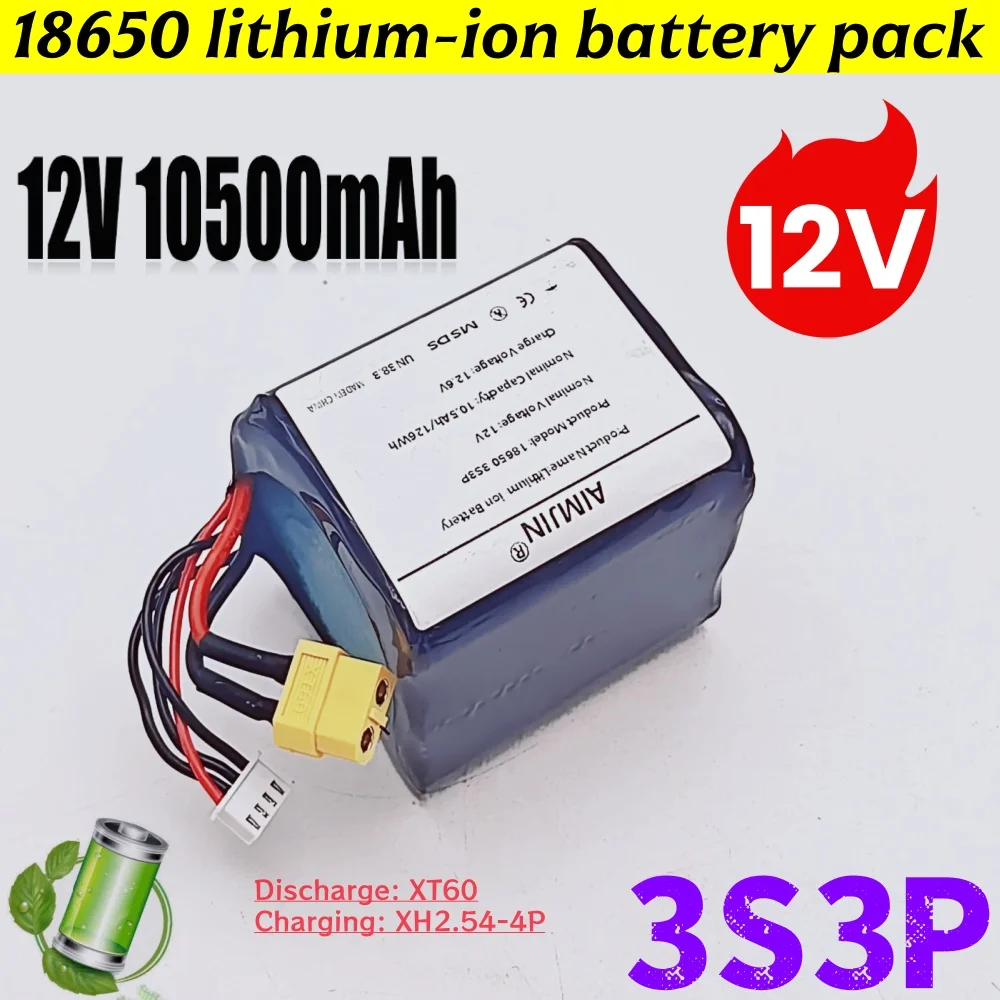 

НОВЫЙ 12 В 10,5 Ач 12,6 В БПЛА большой емкости литий-ионный аккумулятор 3S3P для Parrot Disco различные радиоуправляемые самолеты Quadrotor