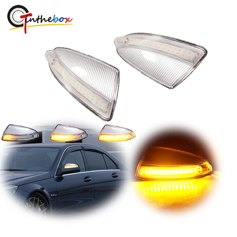Dynamiczny kierunkowskaz LED w lusterku bocznym Sekwencyjne migające światło do Mercedes Benz C Class W204 S204 C300 Viano Vito W639
