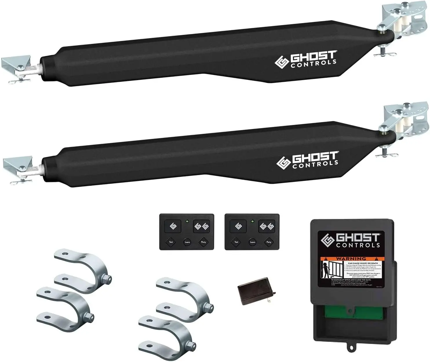 Series Dual Smart Ready Automatic Gate Kit with Tube Gate Brackets- DD2U for Swing Gates Up to 1000 lbs. or 12