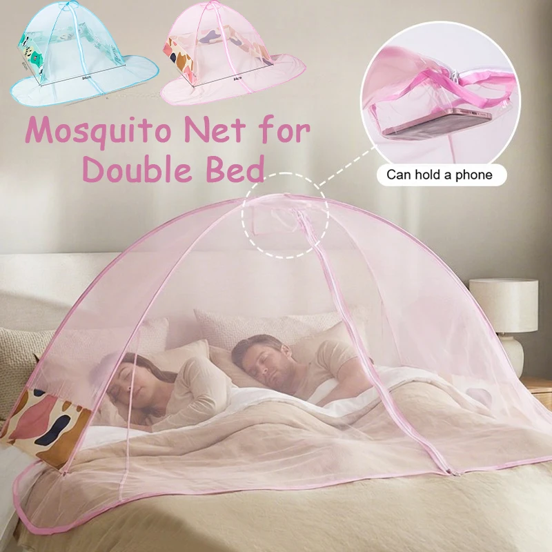 

Pop Up Mosquito Net for Double Bed –Portable Foldable Automatic Instant Setup Travel Bed Canopy Tent.Mosquito Net for Bed Summer