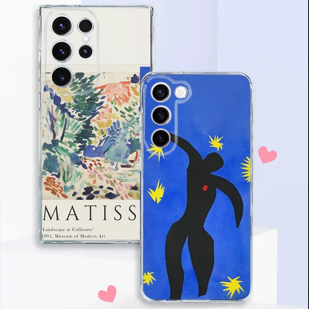 Henri Matisse Art Painting Phone Case  For Samsung S24,22,20,21 FE Ultra ,23,10,10E,S8,Plus Transparent Phone Shell