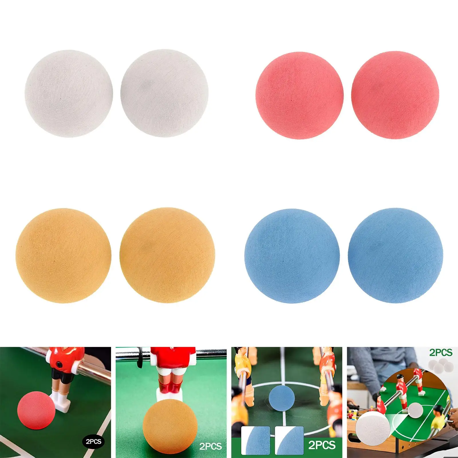 

2x Foosball Balls Mini 1.42 inch Replacement Table Top Soccer Balls for Indoor Club Party Finger Sport Family Game Adults Kids
