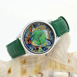 Shsby Women Dress Watch Sweet Flower Quartz Wristwatch Elegant Ladies Bamboo pattern Leather Strap Watch Girls Gift 2
