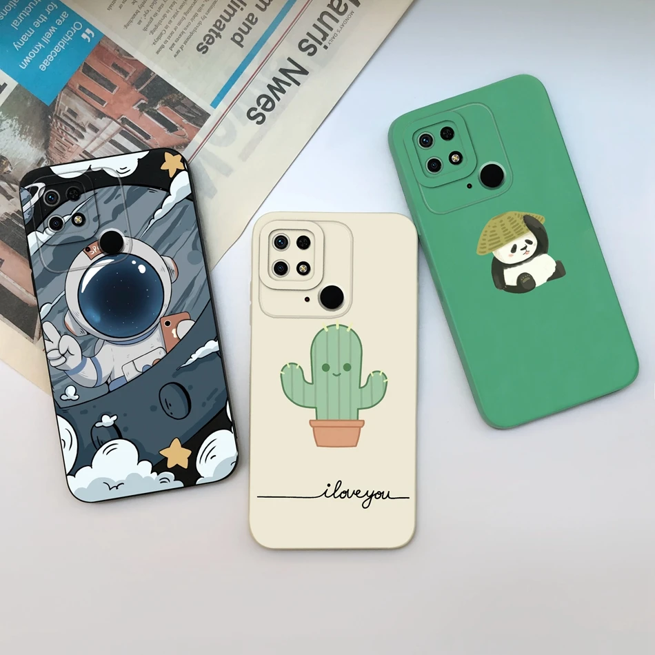 Case For Xiaomi Redmi 10C 10X 10A Sport Panda Camera Coverage Soft Liquid Silicone Cover For Redmi 10 C X A Sport Funda Bumper