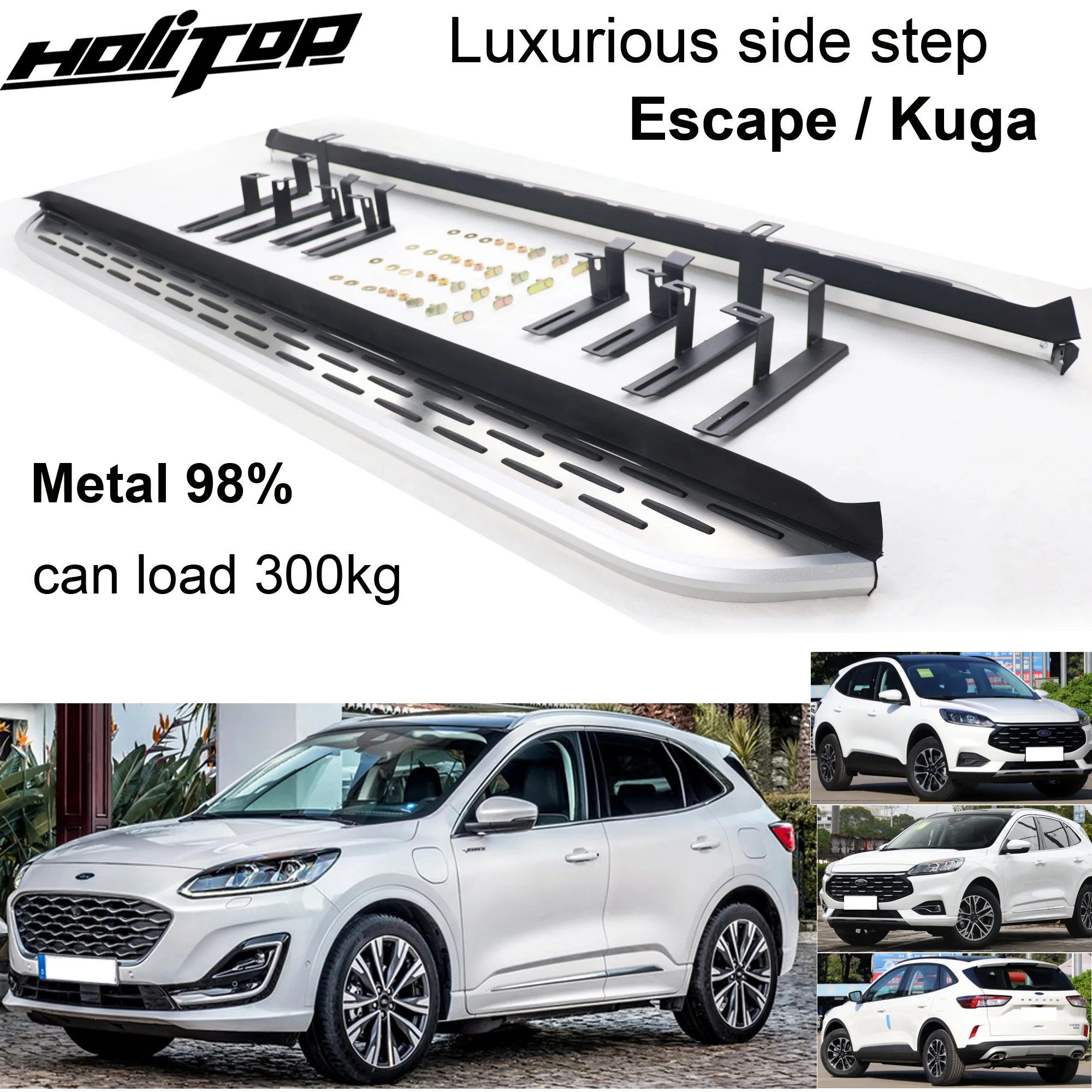 Luxurious running board foot pedal side step for Ford KUGA ESCAPE 2020 2021 2022 2023 2024,metal content 98%,strong&durable