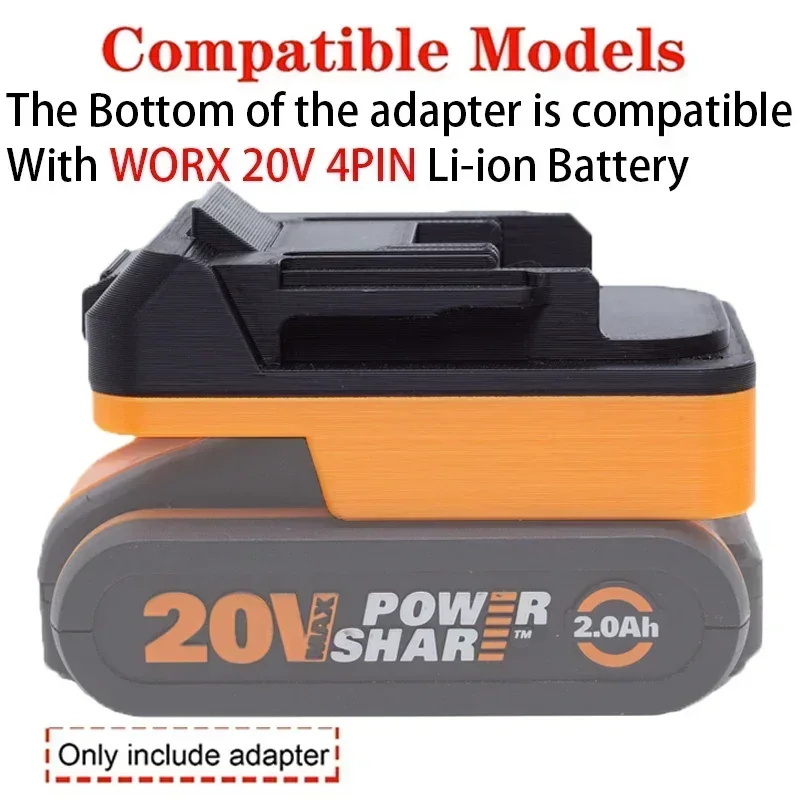 อะแดปเตอร์แบตเตอรี่/ตัวแปลงสําหรับ Makita 18V Li-Ion เครื่องมือ Worx 20V 4PIN Li-Ion แบตเตอรี่อะแดปเตอร์เครื่องมืออุปกรณ์เสริม