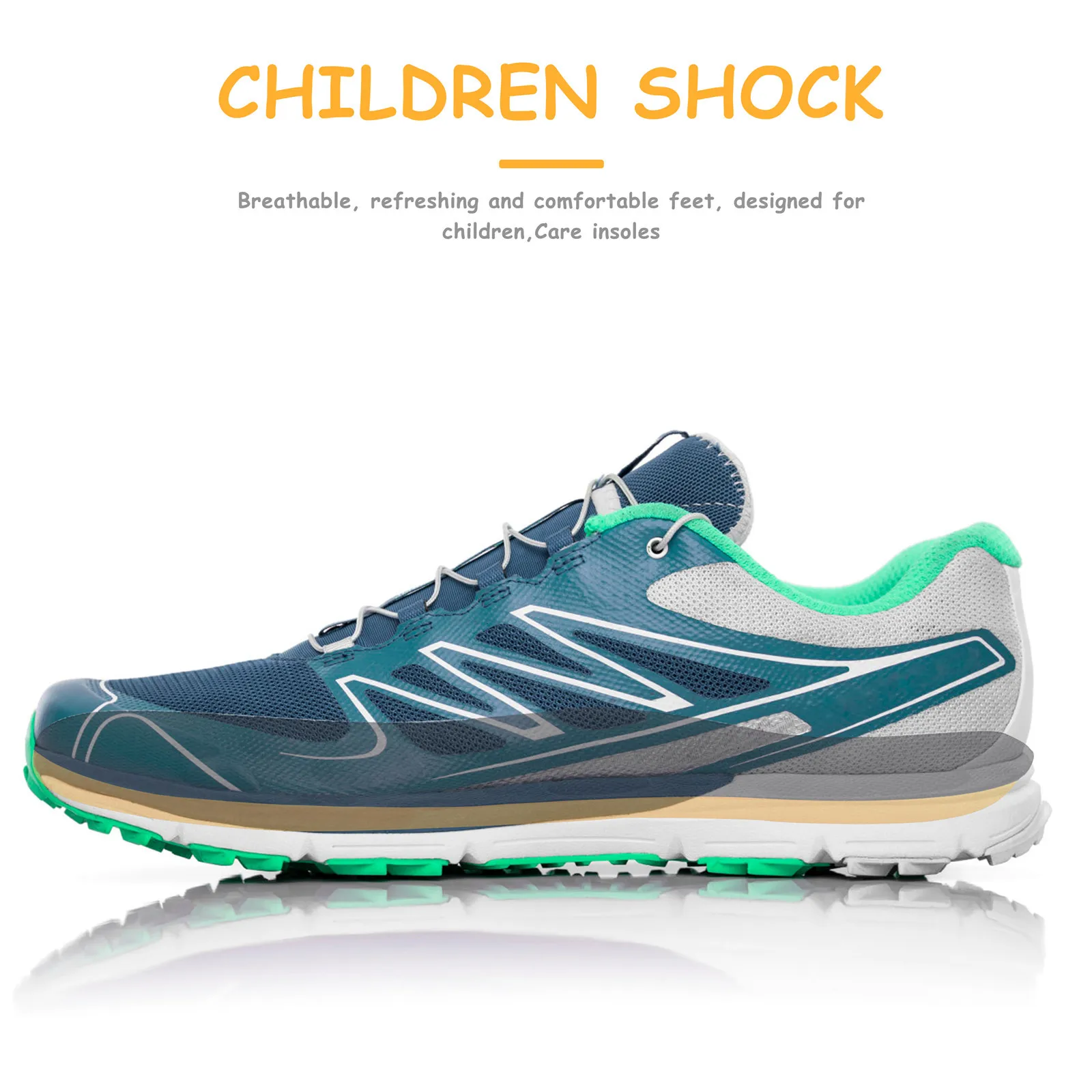 2Pairs الاطفال الرياضة امتصاص الصدمات النعال قوس دعم استبدال تنفس خففت منصات القدم تدليك إدراج الأحذية #2