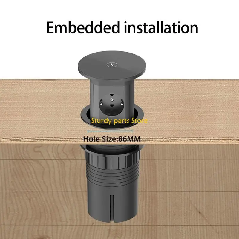 

97QC Электрическая розетка для кухонного стола, 15 Вт, зарядка, 4 вилки, 3 встроенных порта USB