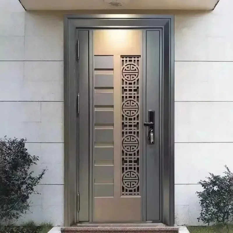 Classic Design Villa Security Luxury Steel Modern High Quality Wooden Door