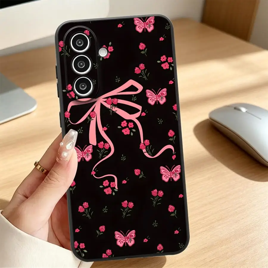 Phone Cover Case for Samsung Galaxy A57 A37 A53 A17 A05 A73 A51 A55 A23 A06 A25 A16 A52 A36 A15 A12 A70 A13 A50 A41 Cartoon Bow