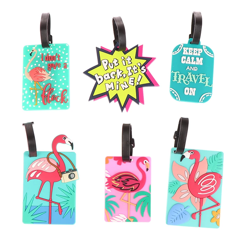 1 Stuks Mode Flamingo Siliconen Bagagelabels Voor Tassen Draagbare Bagage Tag Cartoon Stijl Voor Meisjes Jongens Reisaccessoires