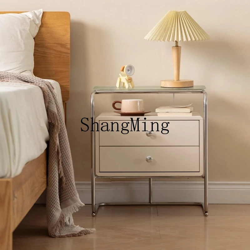 

FG steel bedside table bedroom household small medieval wrought iron bedside storage rack