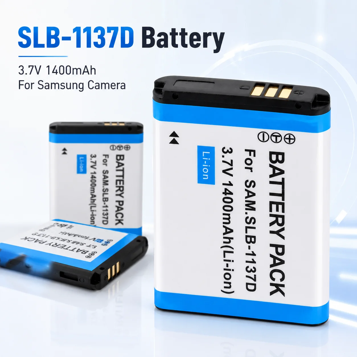 High Capacity 1400mAh SLB-1137D Long Lasting Rechargeable Battery for Samsung NV i L Series Cameras