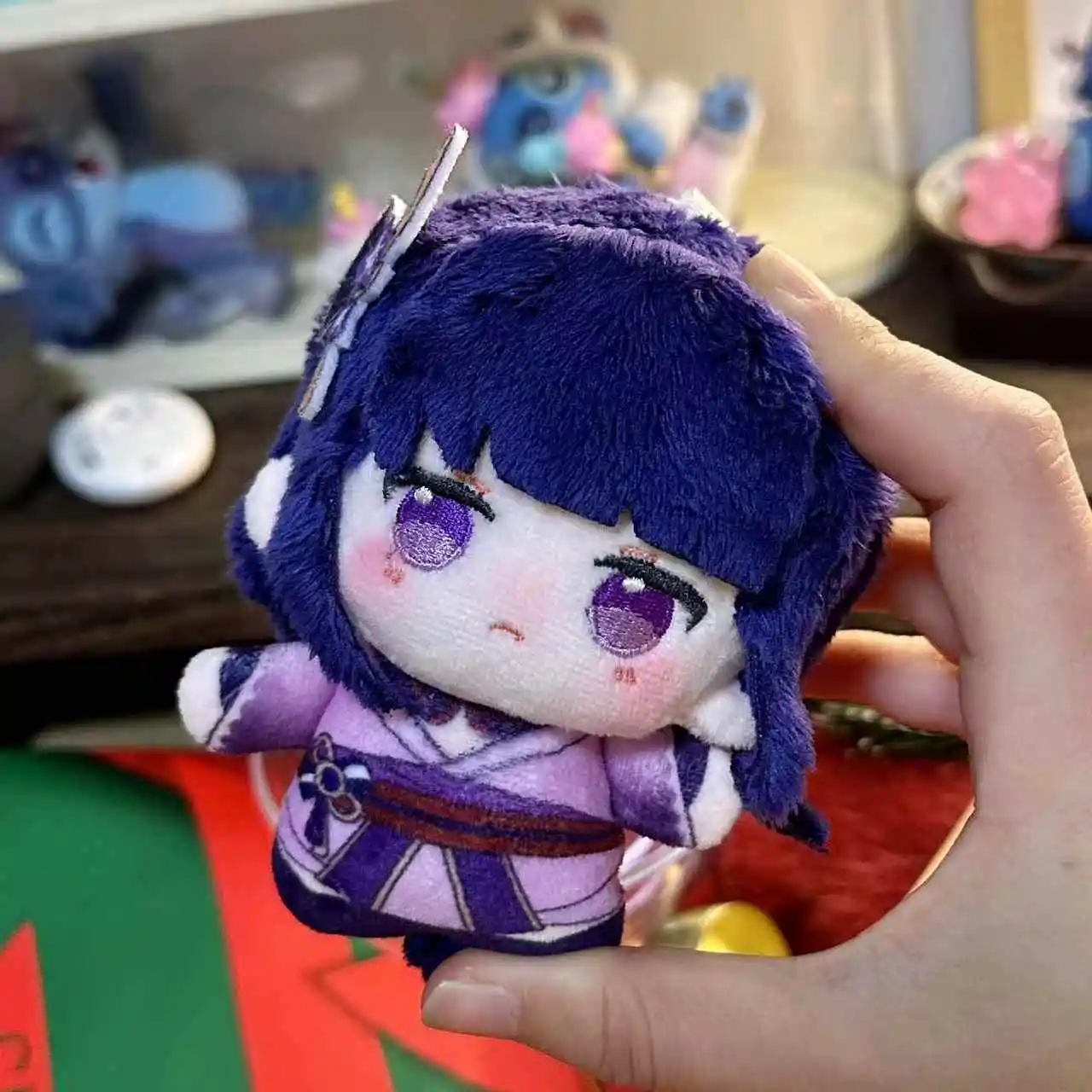 10cm Anime Genshin Impact Beelzebul Raiden Shogun Cute Soft Starfish Body Plush Doll Pendant Toys Cosplay Keychain Dango Gift