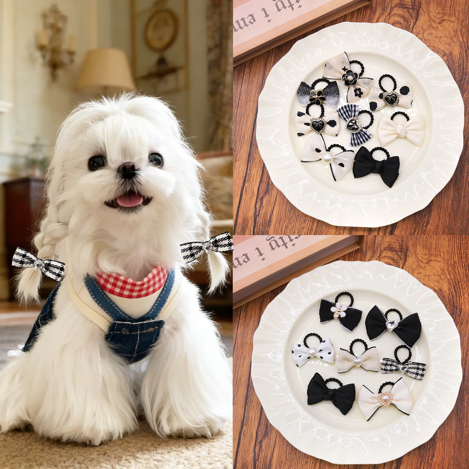 100PCS Luxury Dog Bows With Ru - Pet Supplies In Bulk review and price