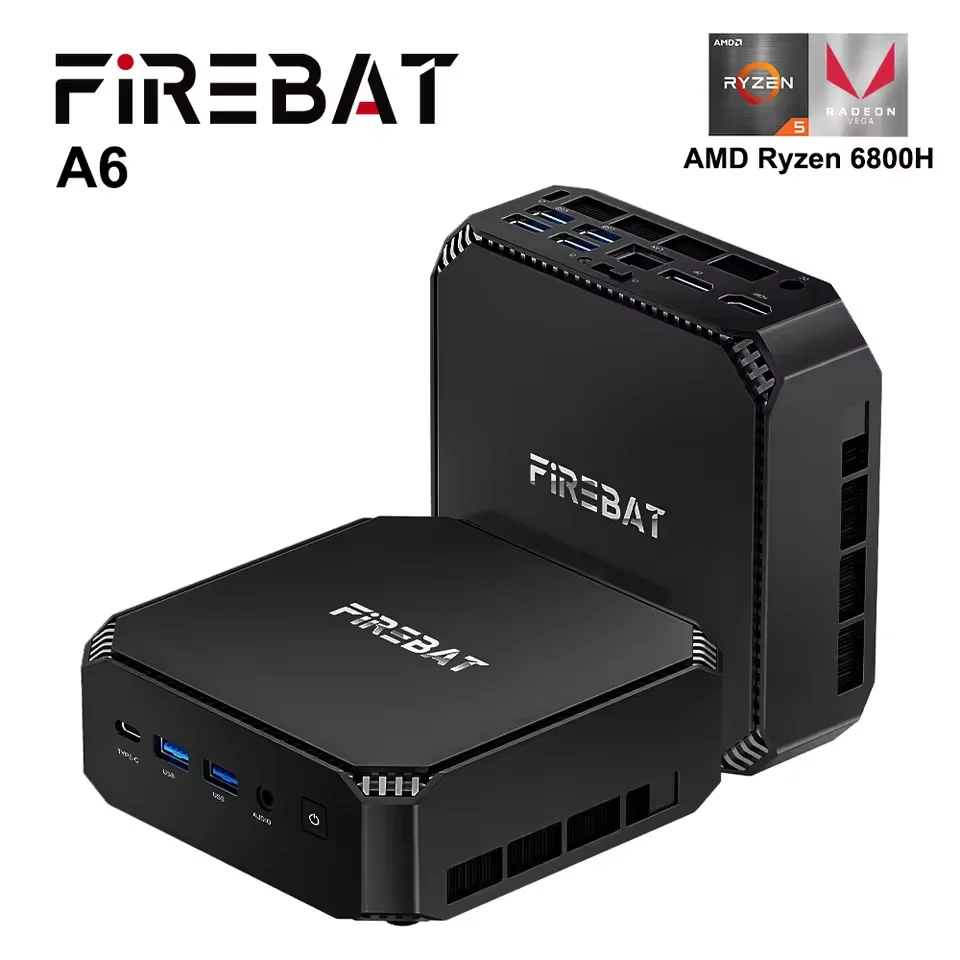 FIREBAT A6 MiniPC AMD R7 6800H Dual Band WiFi6 BT5.2 16GB 512GB Desktop Gaming Computer Mini PC Gamer