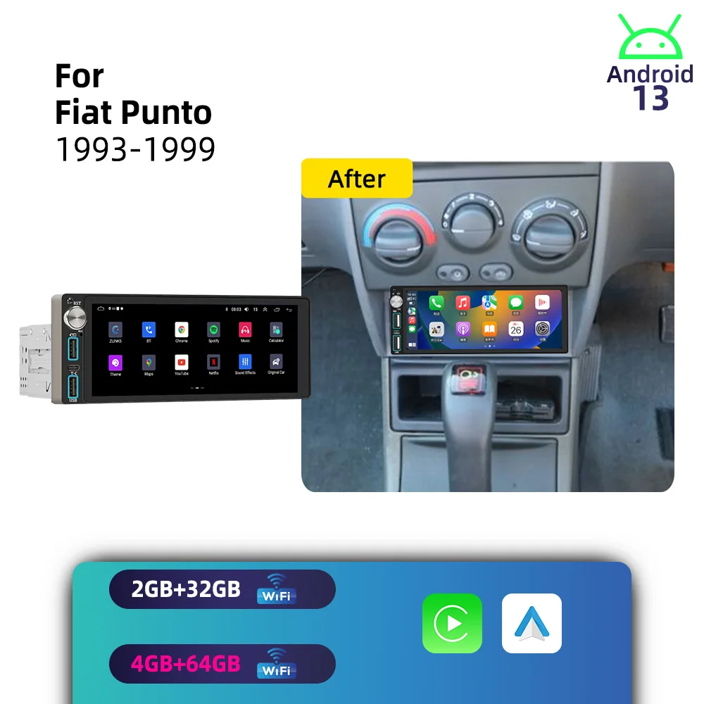 Android 1Din Car Stereo 6.86