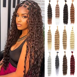 Deep Wave Braiding hair Synthetic Braided Hair Extensions French Curls Pre Stretched Hair For Braiding