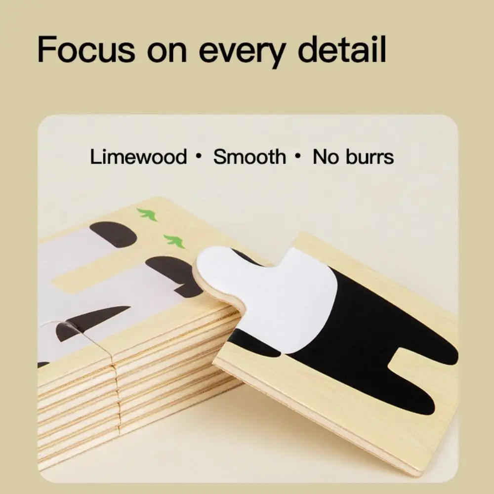 Materiale in legno Puzzle in legno per bambini Design dei cartoni animati Forma Tangram Animali Puzzle Gioco Funzione educativa Tipo di puzzle