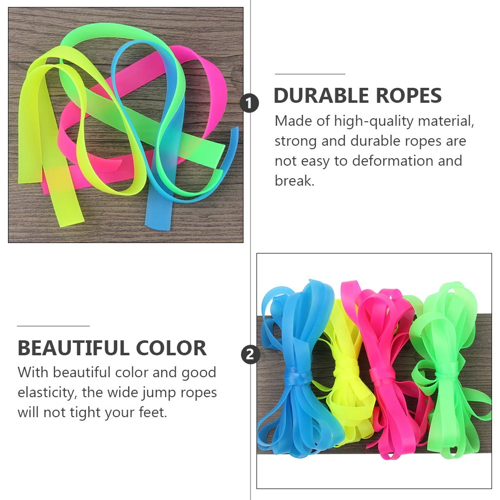 4 قطع من حبل القفز المتين والمرونة والقفز للأطفال، مجموعة حبل تدريب رياضي للياقة البدنية
