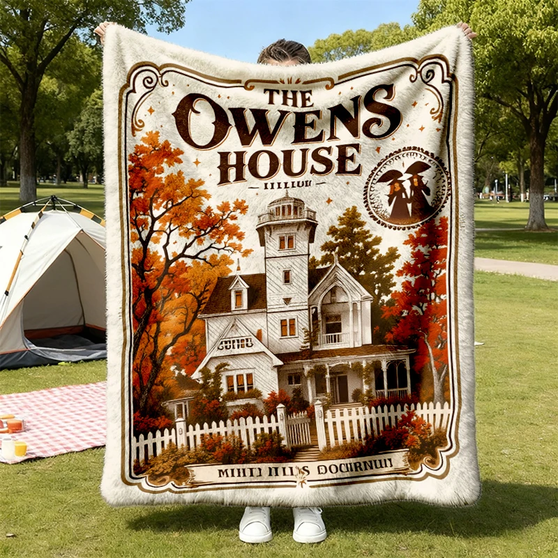The Owens House Flannel Blanket, Owens Sisters Flannel Blanket, Cozy Halloween Flannel Blanket