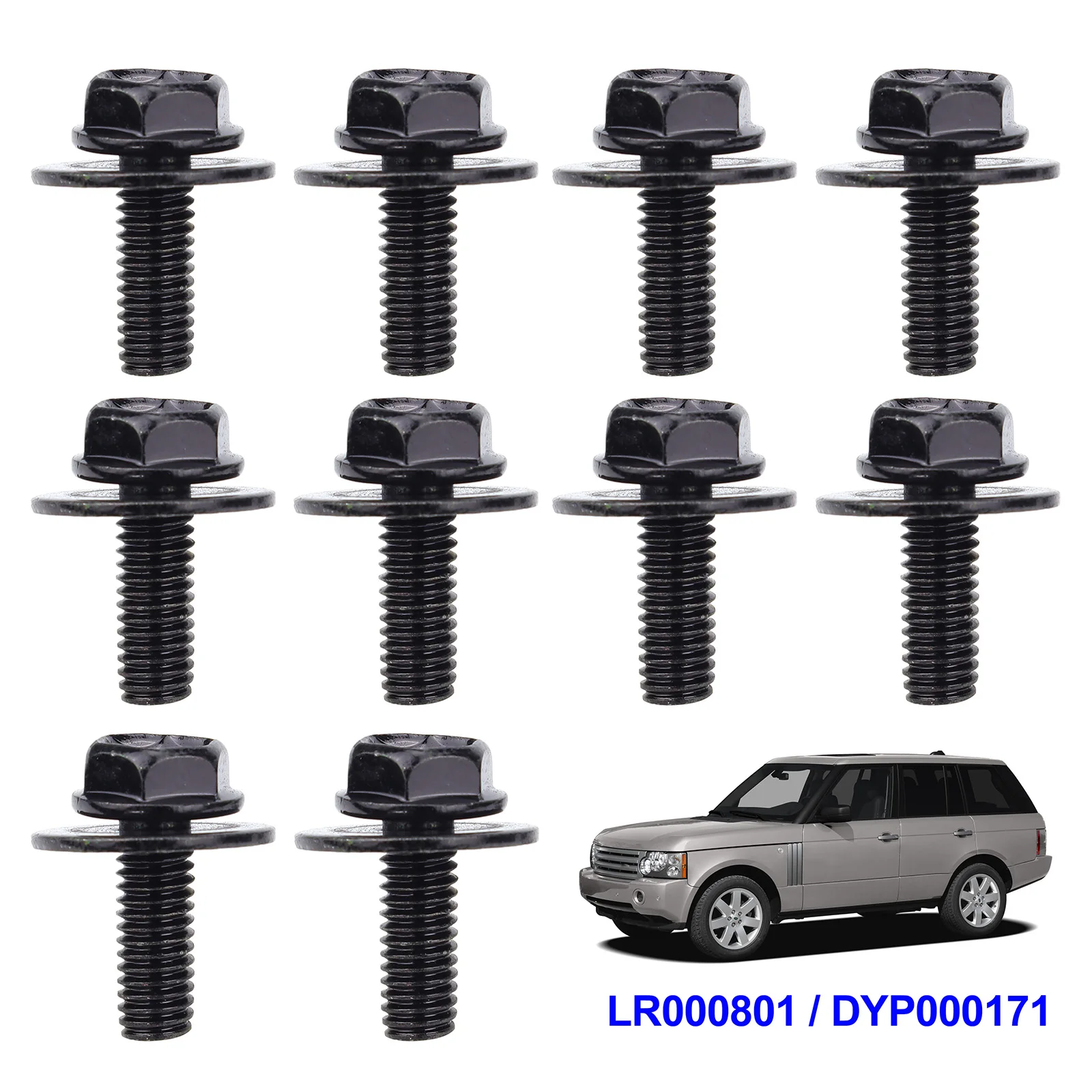 10pcs Undertray Bolts Screws For Range Rover 2002-2012 Freelander 2 LR2 Engine Splash Shield Guard Bumper Fender Liner Clips