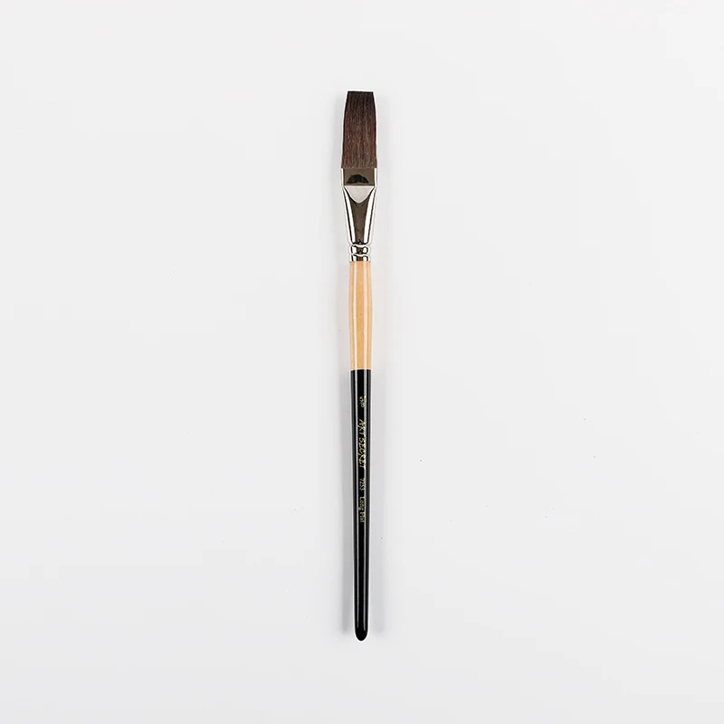 ArtSecret Pro artista acuarela cepillo plano largo 7253 virola de latón mezcla de pelo de ardilla y pelo de caballo suministros de arte