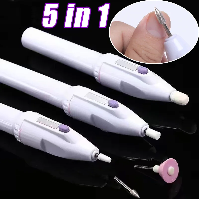 5 in 1 lucidatrice elettrica per unghie Kit trapano per unghie macchina Manicure Pedicure rettifica lucidatura Nail Art levigatura File penna strumenti