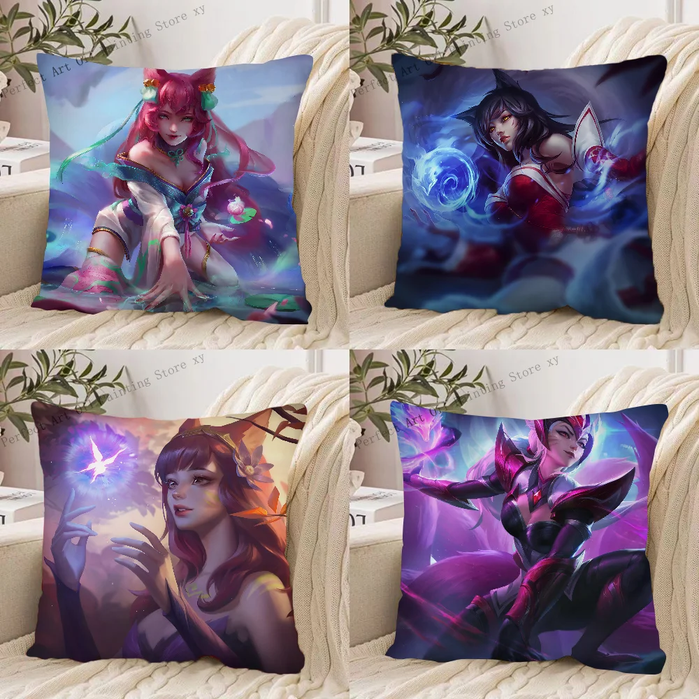 Ahri Game League Of Legends Pillow Case Fashion Square Pillowcase Bedroom Sofa Room Ins Decoration Leisure Cushion Cover