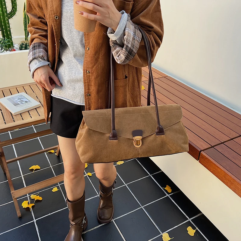 bolsos de lujo mujer marcas famosas bandoleras Bolsos de hombro con diseño de solapa de calidad para mujer, los últimos bolsos de diseñador de lujo, bolsos de ante PU de gran capacidad para ir al trabajo, 2025