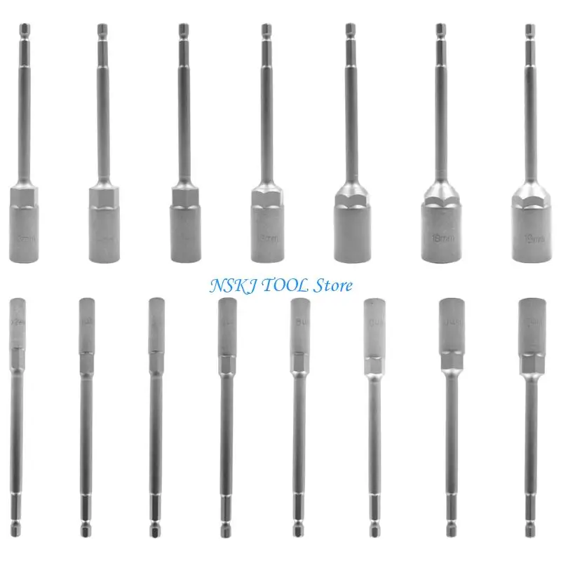 L8RC 15pcs Driver Deep Socket Set Professional Steel Socket Resistenza all'usura migliorata per l'uso prolungato nei seminari