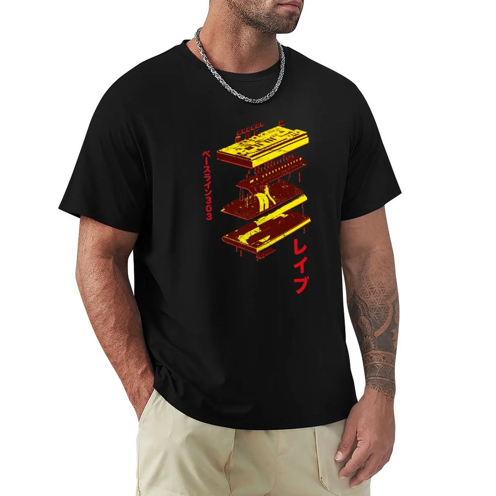 Acid Synth - Analog Japanese Synthesizer 303 design T-Shirt Basic Simple Design Short Sleeve Shirt