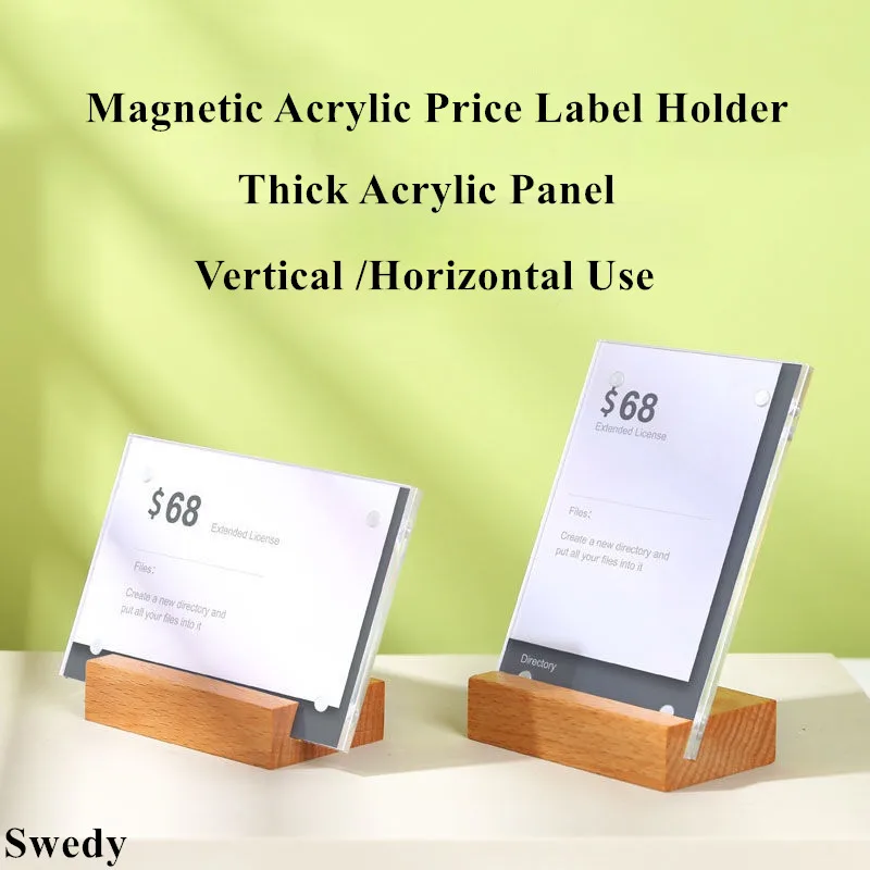 

60x90 мм L-образный номер стола, меню, держатель для карт, деревянная основа, акриловый держатель для вывески, стенд, ценник, бумажные бирки