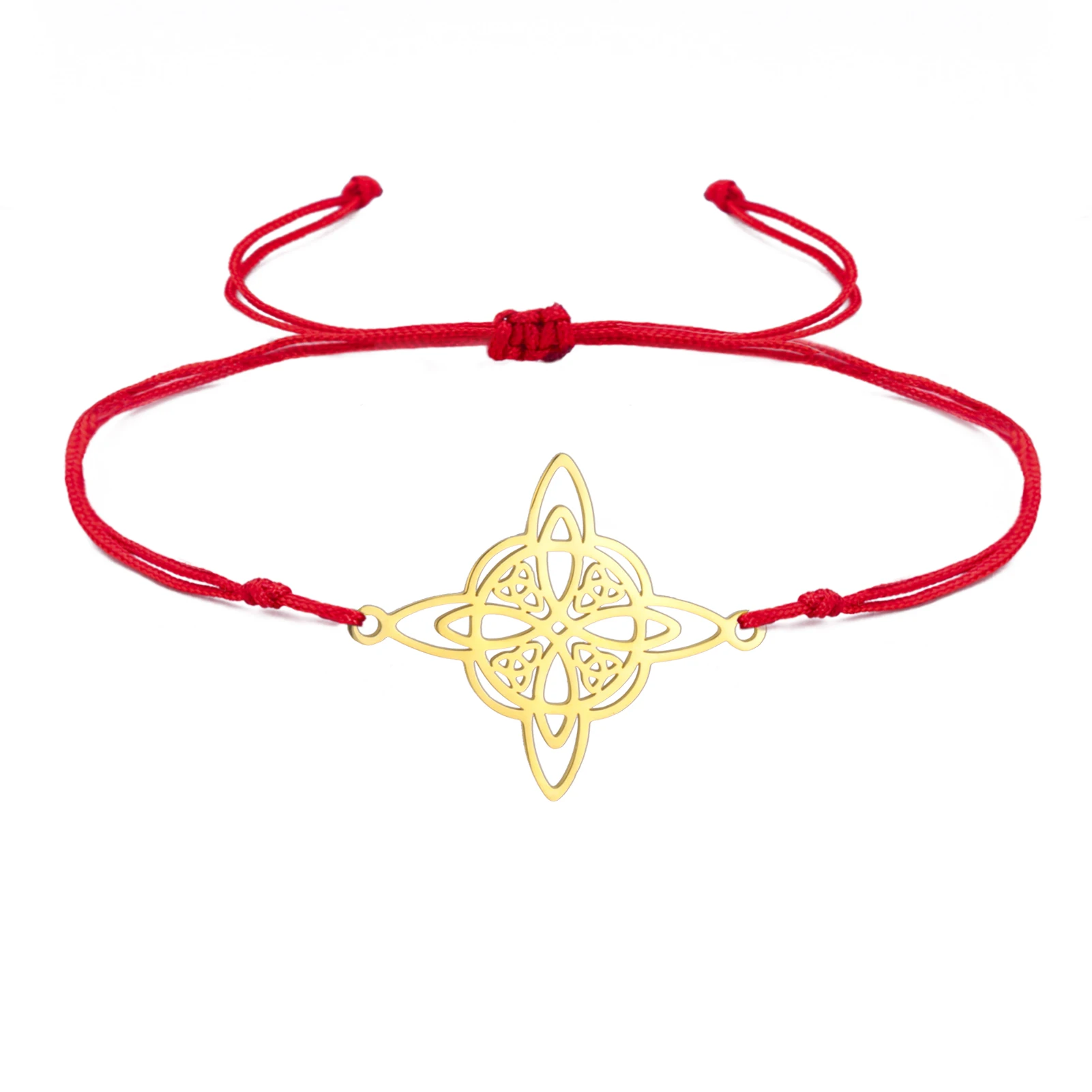 Kkjoy Hexenknoten-Armband mit keltischem vierzackigen Stern, Edelstahl, Wicca-Armband, okkultes Amulett, Charms, Schmuck, Geschenk für Frauen – Detail 7